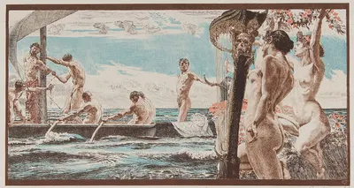 Одиссей и сирены by Отто Грейнер, 1897 — digital art print download