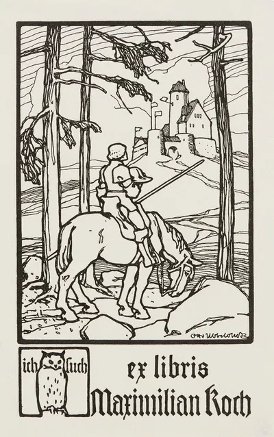 Экслибрис Максимилиана Роха by Отто Уббелоде, 1910 — digital art print download