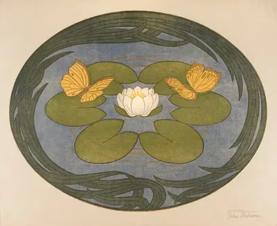 Бабочки на кувшинках by Петер Бехренс, 1899 — digital art print download