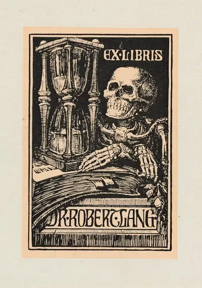 Экслибрис доктора Роберта Ланга by Филипп Даммкёлер, 1900 — digital art print download