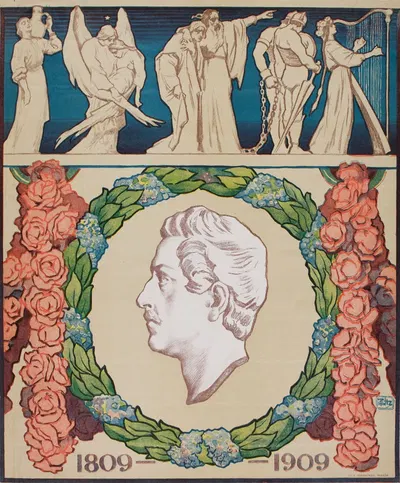 Листовка к столетию со дня рождения Юлиуша Словацкого by Пётр Стахевич, 1909 — digital art print download