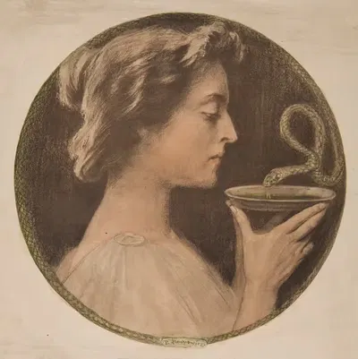Женщина со змеей by Пётр Стахевич, 1899-1906 — digital art print download