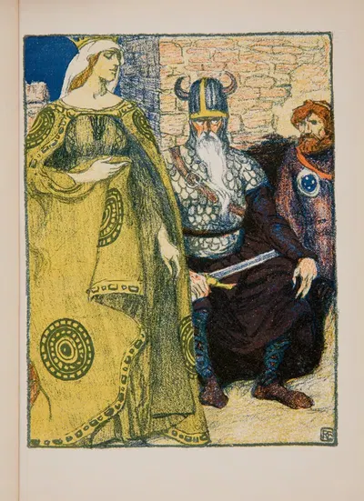 Дама и воины by Роберт Энгелс, 1914 — digital art print download