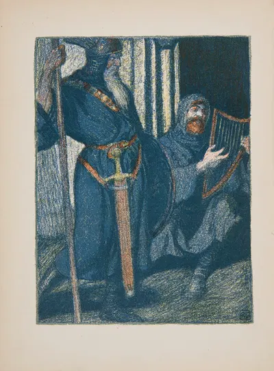 Солдат и игрок на лире by Роберт Энгелс, 1914 — digital art print download