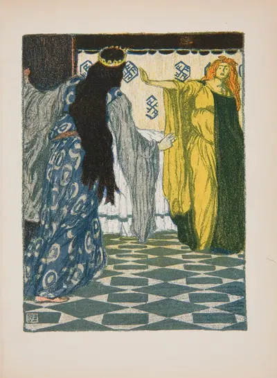 Две женщины by Роберт Энгелс, 1914 — digital art print download