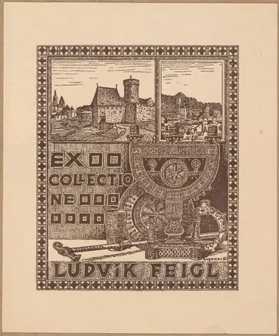 Экслибрис Людвика Фейгла (1861–1942) (маленькая версия) by Рудольф Меньчик, 1861–1942 — digital art print download