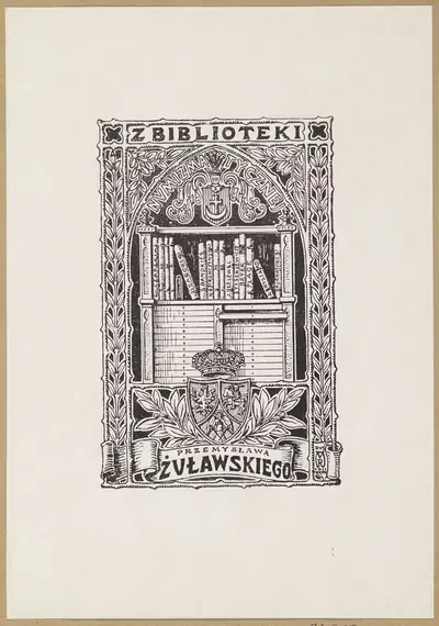 Ekslibris Przemysława Żuławskiego by Rudolf Mękicki, 1911 — digital art print download