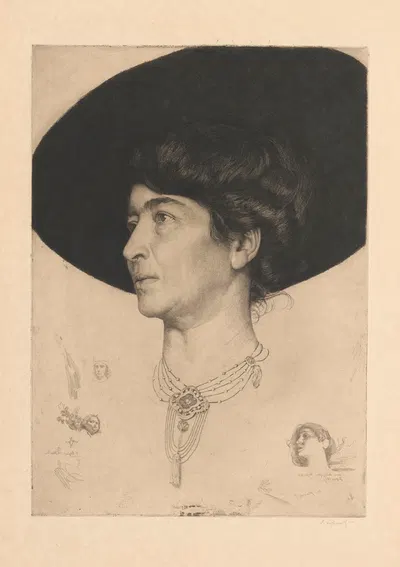 Portrait of Claire Wenz by Sigmund Lipinsky, 1917 — digital art print download