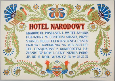 Рекламный плакат отеля Народового в Кракове by Станислав Клеменс Костецкий, 1909-1912 — digital art print download