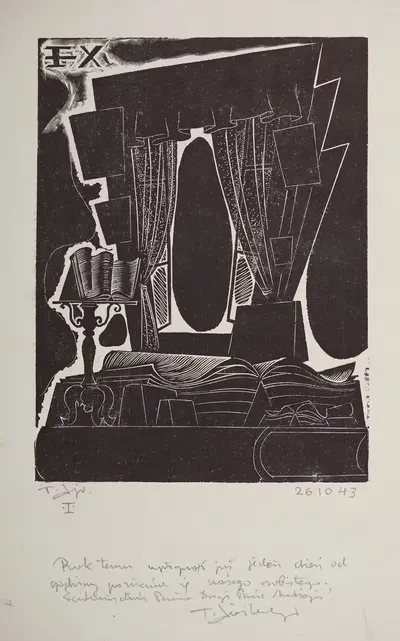 Экслибрис Тадеуша Лежнера, 1895-1967 by Тадеуш Чешлевский, 1943 — digital art print download