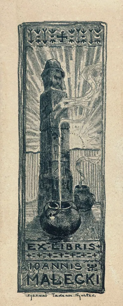 Экслибрис Яна Малецкого by Тадеуш Рихтер, 1905 — digital art print download