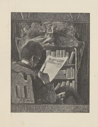Экслибрис Михаила Тарасевича (1871-1923) маленький by Тадеуш Рихтер, 1871-1923 — digital art print download
