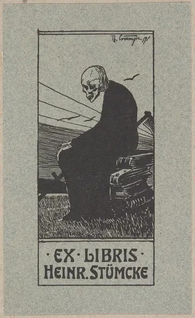 Ekslibris Heinrich Stümke by Theodor Crampe, 1900-1910 — digital art print download
