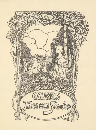 Экслибрис Теи фон Штаден by Теодор Херрманн, 1907 — digital art print download