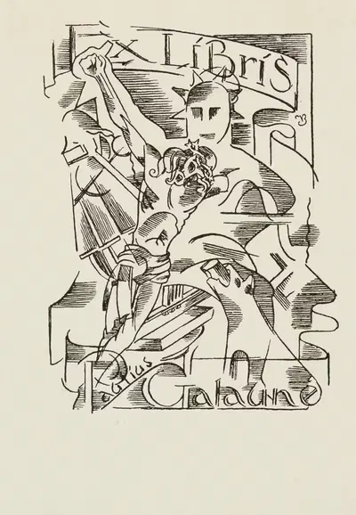 Экслибрис Паулиуса Галауне by Витаутас Пранас Бичюнас, 1920 - 1939 — digital art print download