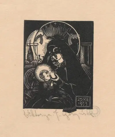 Мадонна, кормящая (Рождественские пожелания II) by Виктория Горыńска, 1933 — digital art print download
