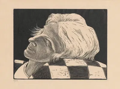 Портрет – Голова на подушке by Виктория Горыńска, 1928 — digital art print download