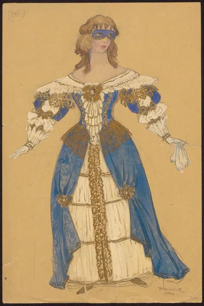 Дизайн костюма Роксаны для Сирана де Бержерака by Винцент Драбик, 1926 — digital art print download