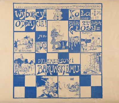 Oddajcie głosy na radcę miasta dr Klemensowi Bąkowskiemu by Witold Wojtkiewicz, 1908 — digital art print download