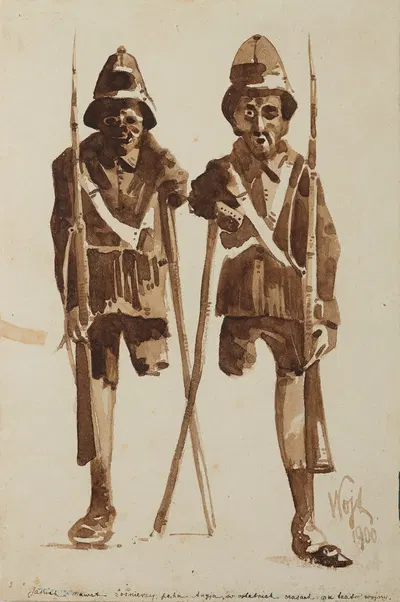 The Brave English Army Prepared for the an Expedition to Africa by Witold Wojtkiewicz, 1900 — digital art print download