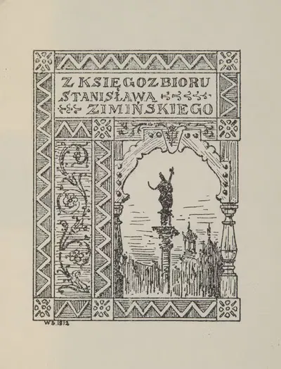 Экслибрис Станислава Зиминьского by Владислав Штольцман, 1912 — digital art print download