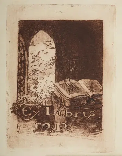 Bookplate of Maria Pilatowa by Władysław Witwicki, 1917 — digital art print download