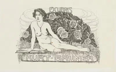 Экслибрис Курта Грюнера by Вольдемар Лейтериц, 1900 - 1915 — digital art print download