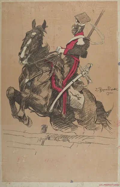 Офицер I Полка Уланов Королевства Польского (1826) на лошади by Зигмунт Розвадовский, 1826 — digital art print download