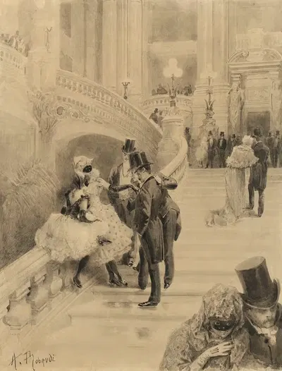 Маскарад в Опера Гарнье by Альсид Тэофиль Рободи, 1890-1900 — digital art print download