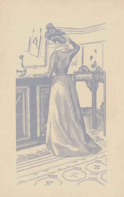 Anna ; Jeune femme se recoiffant (Mlle Marcolesco, belle-sœur de l'artiste) by Amédée Joyau, 1899 — digital art print…