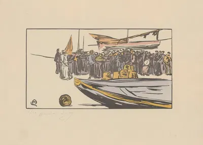 La Vente du poisson (Yport) by Amédée Joyau, 1902 — digital art print download