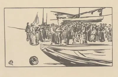 La Vente du poisson (Yport) by Amédée Joyau, 1902 — digital art print download