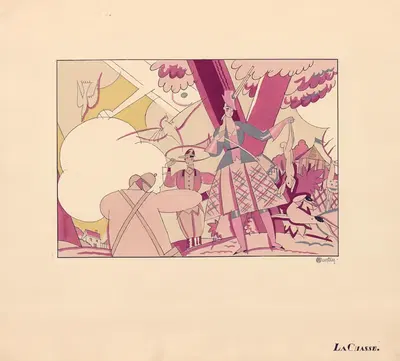 La Chasse by Charles Martin, 1914 — digital art print download