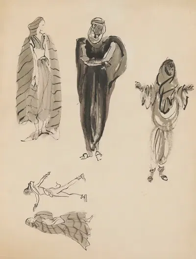 Содом и Гоморра – макет костюма – планка шести костюмов by Кристиан Берар, 1943 — digital art print download