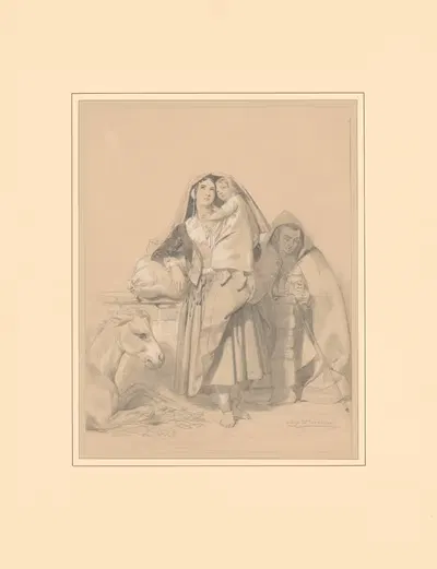 Семья фермеров из Беарна в отдыхе by Южен Девериа, 1865 — digital art print download