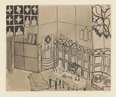 Siegfried – maquette de décor – acte II, salle à manger, salon by Jean-Camille Cipra, 1828 — digital art print download