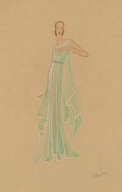 Амфитрион 38 – Алкмена, зеленое платье by Жанна Ланвен, 1929 — digital art print download