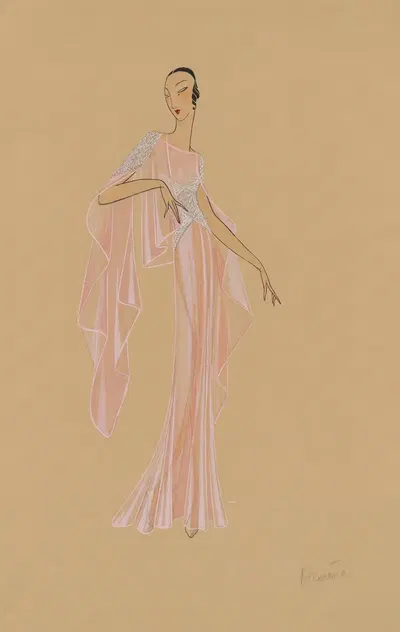 Амфитрион 38 – лкмене, розовое платье by Жанна Ланвен, 1929 — digital art print download