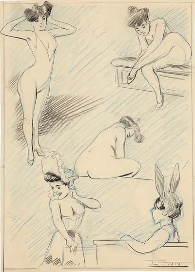 Сцена из мюзикла – танцовщица в отдыхе by Морис Лурде, 1900-1913 — digital art print download