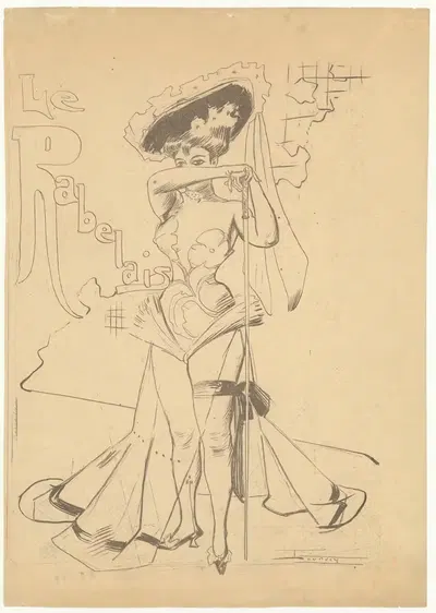 Сцена из мюзикла – ведущая ревю (Ле Рабле) by Морис Лурде, 1900-1913 — digital art print download