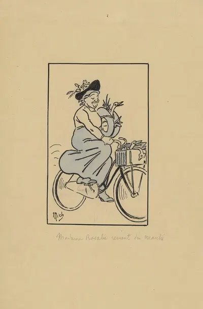 Мадам Розали возвращается с рынка by Мишель Либо, 1910 — digital art print download