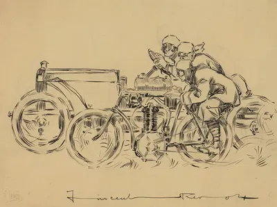 Course auto-moto by René Vincent — digital art print download