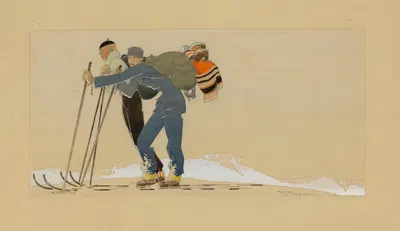 La randonnée à ski by René Vincent — digital art print download