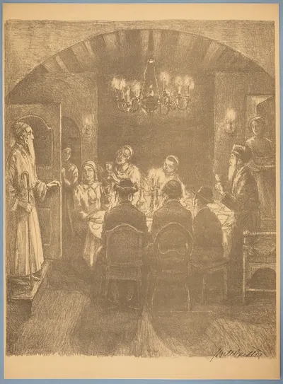 Evening Seder by Wilhelm Wachtel, 1936 — digital art print download