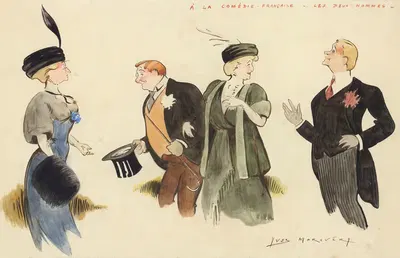 Les deux hommes de Alfred Capus by Yves Marevéry, 1908 — digital art print download