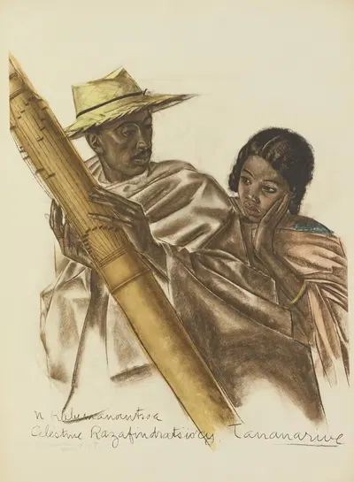 Малагасийские музыканты (Тананарив) by Александр Жаковлев, 1927 — digital art print download