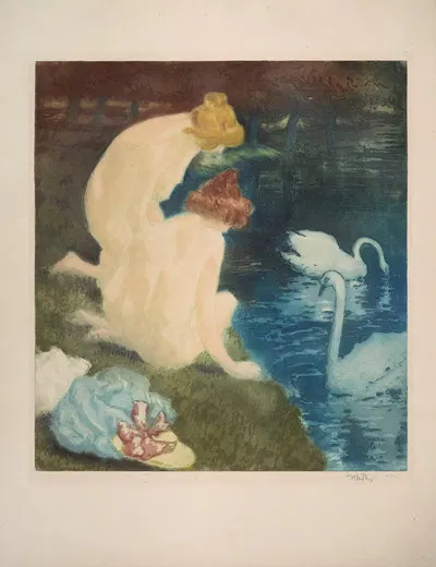 Леда by Альфред Мюллер, 1898-1899 — digital art print download