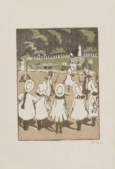 Маленькие девочки в Люксембурге by Алиса Байи, 1906 — digital art print download