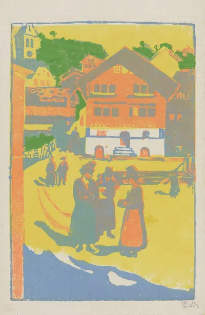 Деревенская площадь by Алиса Байи, 1906 — digital art print download