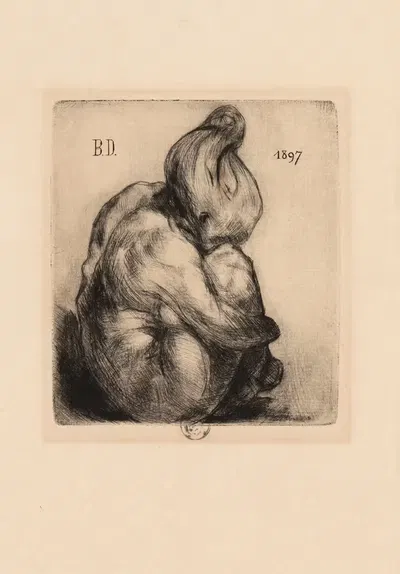 Женщина в полуприседе. by Бланш Дерус, 1897 — digital art print download
